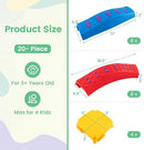 INFANS Kids Balance Beam Stepping Stones Set, 20 PCS Montessori Obstacle Course for Toddler Indoor Outdoor