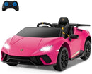 INFANS Licensed Lamborghini Huracan Ride on Car, 12V Kids Electric Vehicle Battery Powered Toy with Remote Control