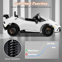 INFANS Licensed Lamborghini Huracan Ride on Car, 12V Kids Electric Vehicle Battery Powered Toy with Remote Control