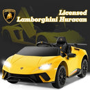 INFANS Licensed Lamborghini Huracan Ride on Car, 12V Kids Electric Vehicle Battery Powered Toy with Remote Control