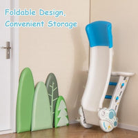 INFANS Toddler Slide, 3 in 1 Foldable Kids Slide Indoor Slideway, Climber Freestanding Playset, Extra Long Slipping Slope Toy