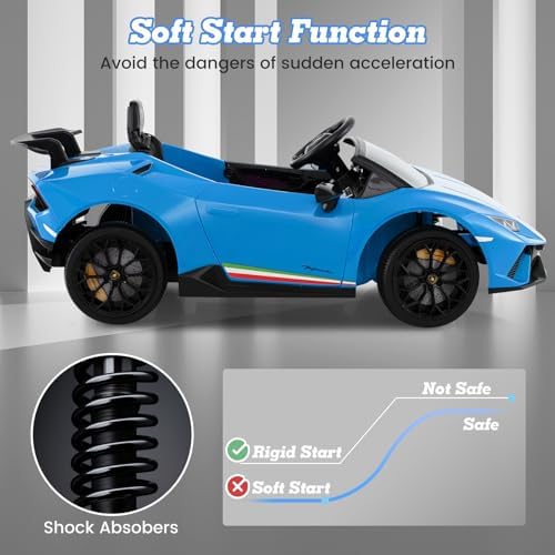 INFANS Licensed Lamborghini Huracan Ride on Car, 12V Kids Electric Vehicle Battery Powered Toy with Remote Control