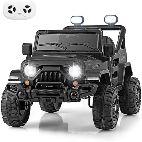 INFANS Ride on Truck, 12V Battery Powered Electric Vehicle for Kids with Remote Control, Bluetooth, Power Display, LED Lights