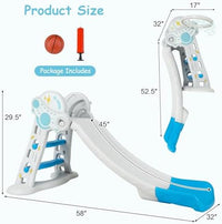 INFANS Toddler Slide, 3 in 1 Foldable Kids Slide Indoor Slideway, Climber Freestanding Playset, Extra Long Slipping Slope Toy