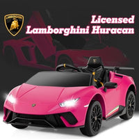 INFANS Licensed Lamborghini Huracan Ride on Car, 12V Kids Electric Vehicle Battery Powered Toy with Remote Control