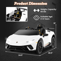 INFANS Licensed Lamborghini Huracan Ride on Car, 12V Kids Electric Vehicle Battery Powered Toy with Remote Control