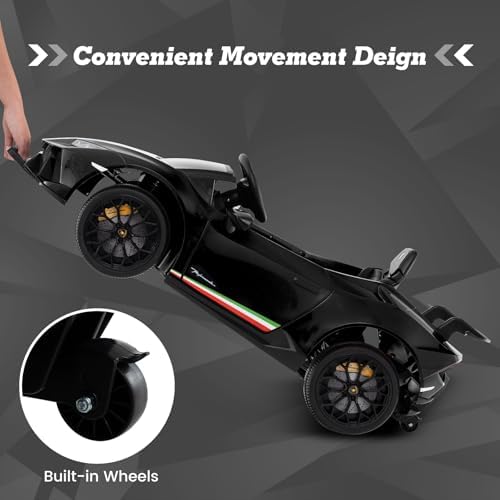 INFANS Licensed Lamborghini Huracan Ride on Car, 12V Kids Electric Vehicle Battery Powered Toy with Remote Control