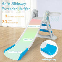 INFANS Toddler Slide, 3 in 1 Foldable Kids Slide Indoor Slideway, Climber Freestanding Playset, Extra Long Slipping Slope Toy