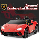 INFANS Licensed Lamborghini Huracan Ride on Car, 12V Kids Electric Vehicle Battery Powered Toy with Remote Control