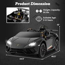 INFANS Licensed Lamborghini Huracan Ride on Car, 12V Kids Electric Vehicle Battery Powered Toy with Remote Control