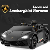INFANS Licensed Lamborghini Huracan Ride on Car, 12V Kids Electric Vehicle Battery Powered Toy with Remote Control