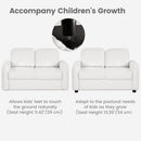 INFANS Kids Sofa, 2 Seat Soft Thick Upholstered Couch with Plush Fabric Solid Wooden Frame, Armrest Chair Lounge for Playroom Kids Boys Girls