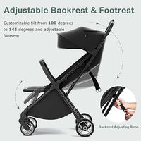 INFANS Ultra-Compact Fold Airplane Ready Travel Stroller, One-Hand Gravity Fold Near Flat Recline Seat