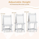 INFANS Easel for Kids, 3 in 1 Adjustable Painting Art Board, Foldable Double-Sided Wooden Drawing Chalkboard Magnetic Whiteboard with Paper Roll, Storage Rack, Cups for Boy Girls