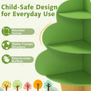 INFANS Tree Kids Bookshelf, Wood 5-Tier Corner Bookcase, Baby Montessori Shelf Rack Children's Bookcase