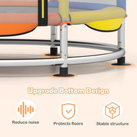 INFANS Trampoline for Kids, Indoor Outdoor Adjustable Toddler Trampoline with Safety Enclosure Net