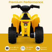 INFANS Licensed Caterpillar Kids ATV 6V 4 Wheeler Battery Powered Motorized Quad with LED Headlight Horn, Toddlers Electric Vehicle Toy Car for Boys Girls Ages 1.5-3