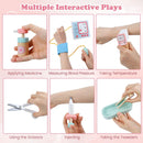 INFANS Kids Doctor Playset, Wooden Pretend Medical Station Activity Center Toy Set with 26 Interactive Veterinarian Accessories, Nurse Uniform X-Ray Film Stethoscope ECG Monitor for Toddler