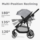 INFANS 2 in 1 Baby Stroller, High Landscape Infant Stroller & Reversible Bassinet Pram, Foldable Pushchair with Adjustable Canopy