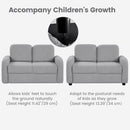 INFANS Kids Sofa, 2 Seat Soft Thick Upholstered Couch with Plush Fabric Solid Wooden Frame, Armrest Chair Lounge for Playroom Kids Boys Girls