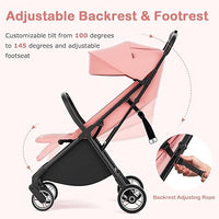 INFANS Ultra-Compact Fold Airplane Ready Travel Stroller, One-Hand Gravity Fold Near Flat Recline Seat