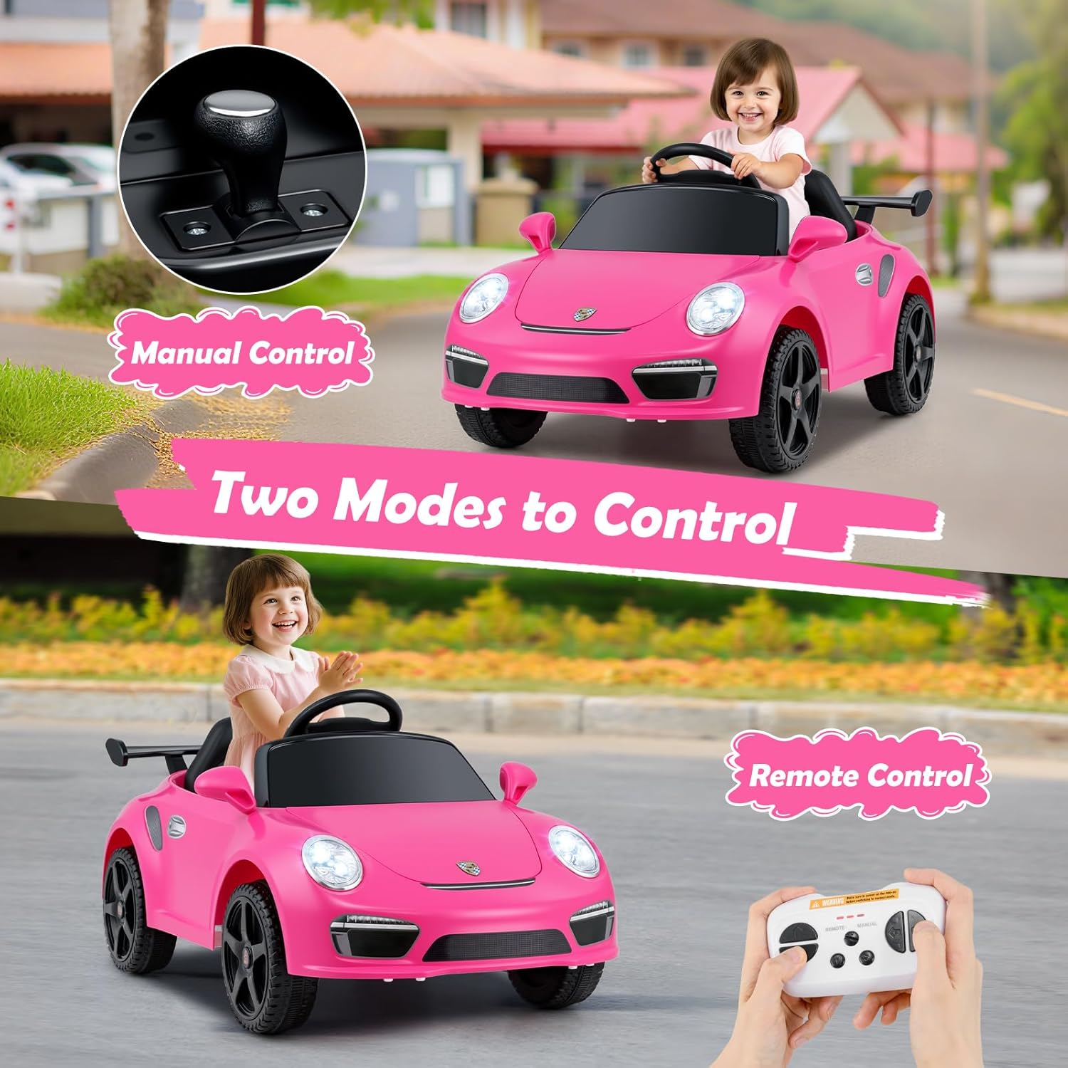 INFANS Licensed Porsche Ride on Car 12V Kids Electric Vehicle with Remote Control