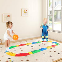 INFANS Kids Balance Beam Stepping Stones Set, 20 PCS Montessori Obstacle Course for Toddler Indoor Outdoor