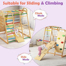 INFANS 8 in 1 Climbing Toys for Toddlers, Kids Wood Montessori Climber Playset, Indoor Playground Jungle Gym