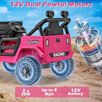 INFANS Ride on Truck, 12V Battery Powered Electric Vehicle for Kids with Remote Control, Bluetooth, Power Display, LED Lights