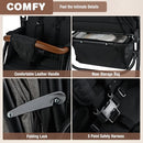 INFANS Double Stroller, Foldable Baby Tandem Stroller with Djustable Backrest Canopy Footrest