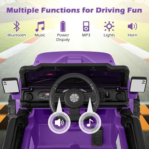 INFANS Ride on Truck, 12V Battery Powered Electric Vehicle for Kids with Remote Control, Bluetooth, Power Display, LED Lights