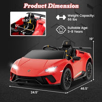 INFANS Licensed Lamborghini Huracan Ride on Car, 12V Kids Electric Vehicle Battery Powered Toy with Remote Control