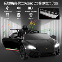 INFANS Licensed Lamborghini Huracan Ride on Car, 12V Kids Electric Vehicle Battery Powered Toy with Remote Control