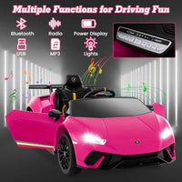 INFANS Licensed Lamborghini Huracan Ride on Car, 12V Kids Electric Vehicle Battery Powered Toy with Remote Control