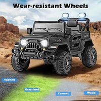INFANS Ride on Truck, 12V Battery Powered Electric Vehicle for Kids with Remote Control, Bluetooth, Power Display, LED Lights