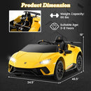 INFANS Licensed Lamborghini Huracan Ride on Car, 12V Kids Electric Vehicle Battery Powered Toy with Remote Control