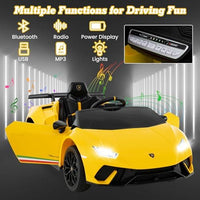 INFANS Licensed Lamborghini Huracan Ride on Car, 12V Kids Electric Vehicle Battery Powered Toy with Remote Control