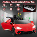 INFANS Licensed Lamborghini Huracan Ride on Car, 12V Kids Electric Vehicle Battery Powered Toy with Remote Control