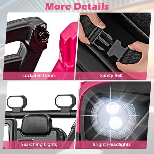 INFANS Ride on Truck, 12V Battery Powered Electric Vehicle for Kids with Remote Control, Bluetooth, Power Display, LED Lights