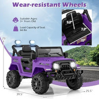 INFANS Ride on Truck, 12V Battery Powered Electric Vehicle for Kids with Remote Control, Bluetooth, Power Display, LED Lights