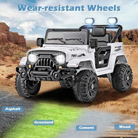 INFANS Ride on Truck, 12V Battery Powered Electric Vehicle for Kids with Remote Control, Bluetooth, Power Display, LED Lights