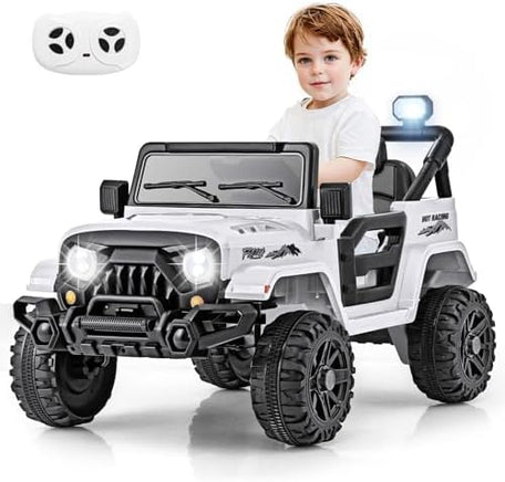INFANS Ride on Truck, 12V Battery Powered Electric Vehicle for Kids with Remote Control, Bluetooth, Power Display, LED Lights