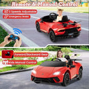 INFANS Licensed Lamborghini Huracan Ride on Car, 12V Kids Electric Vehicle Battery Powered Toy with Remote Control