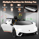 INFANS Licensed Lamborghini Huracan Ride on Car, 12V Kids Electric Vehicle Battery Powered Toy with Remote Control