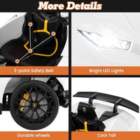 INFANS Licensed Lamborghini Huracan Ride on Car, 12V Kids Electric Vehicle Battery Powered Toy with Remote Control