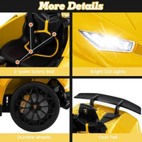 INFANS Licensed Lamborghini Huracan Ride on Car, 12V Kids Electric Vehicle Battery Powered Toy with Remote Control