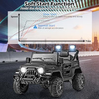 INFANS Ride on Truck, 12V Battery Powered Electric Vehicle for Kids with Remote Control, Bluetooth, Power Display, LED Lights