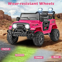 INFANS Ride on Truck, 12V Battery Powered Electric Vehicle for Kids with Remote Control, Bluetooth, Power Display, LED Lights