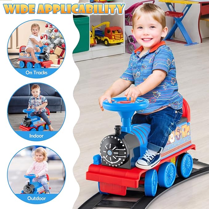 Kids Ride On Train with Track for Toddlers Boys Girls