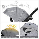 INFANS 2 in 1 Baby Stroller, High Landscape Infant Stroller & Reversible Bassinet Pram, Foldable Pushchair with Adjustable Canopy